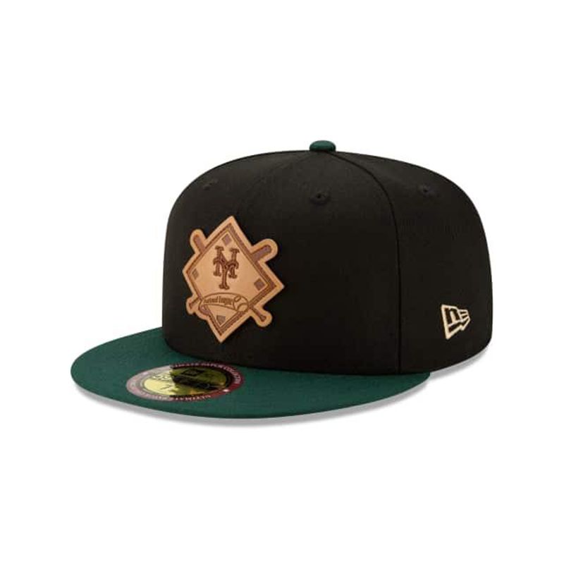 MLB New York Mets Debossed 59Fifty Fitted (OXB3962) - Black New Era Caps